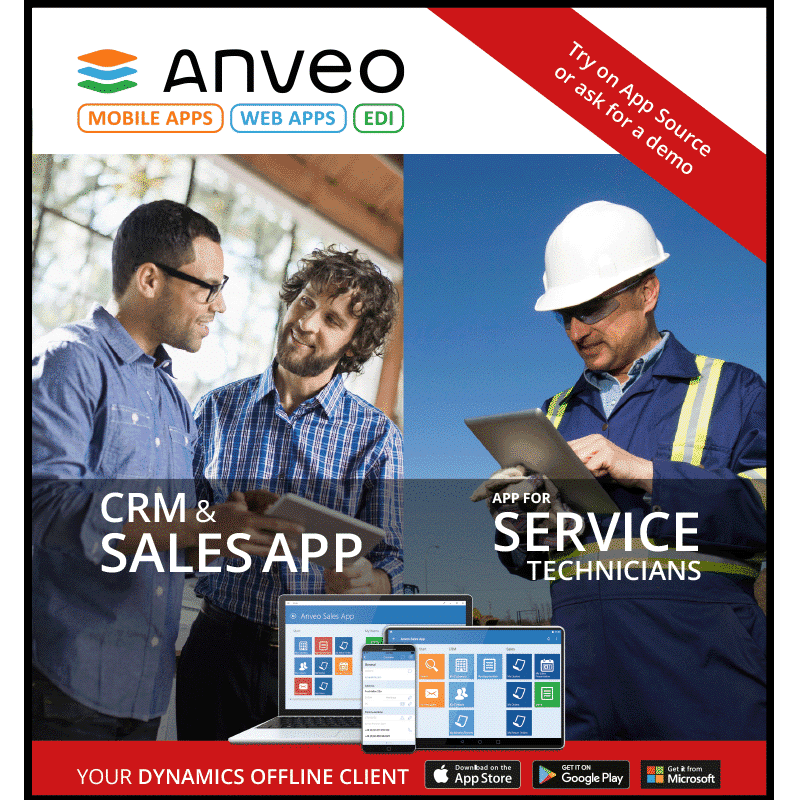 Anveo Sales App and Anveo Service App available in AppSource