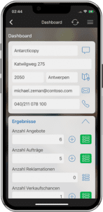 Kundendashboard in der Anveo Sales App