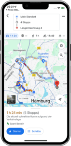 Auslieferung mit Navigationsfunktion in der Anveo Delivery App