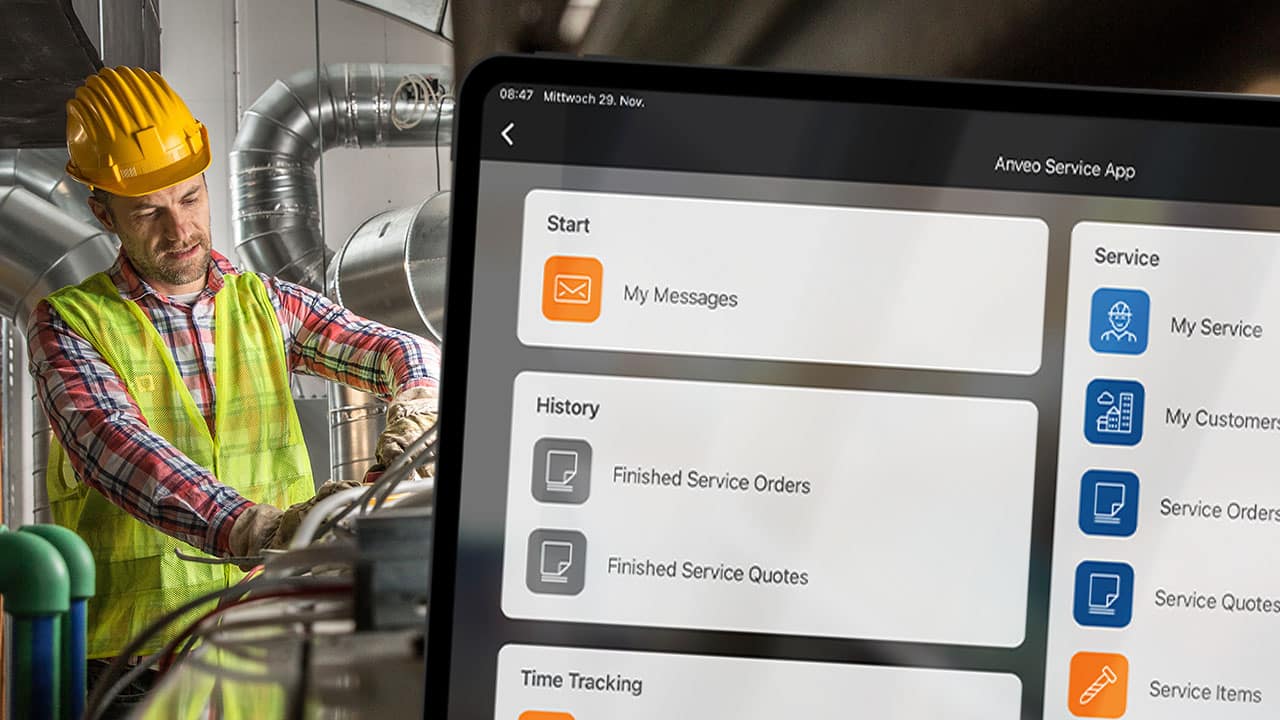 Service Technician with Anveo Service App